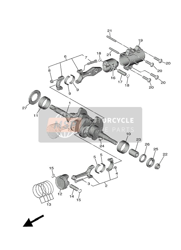 Yamaha TMAX 2017 Crankshaft & Piston for a 2017 Yamaha TMAX